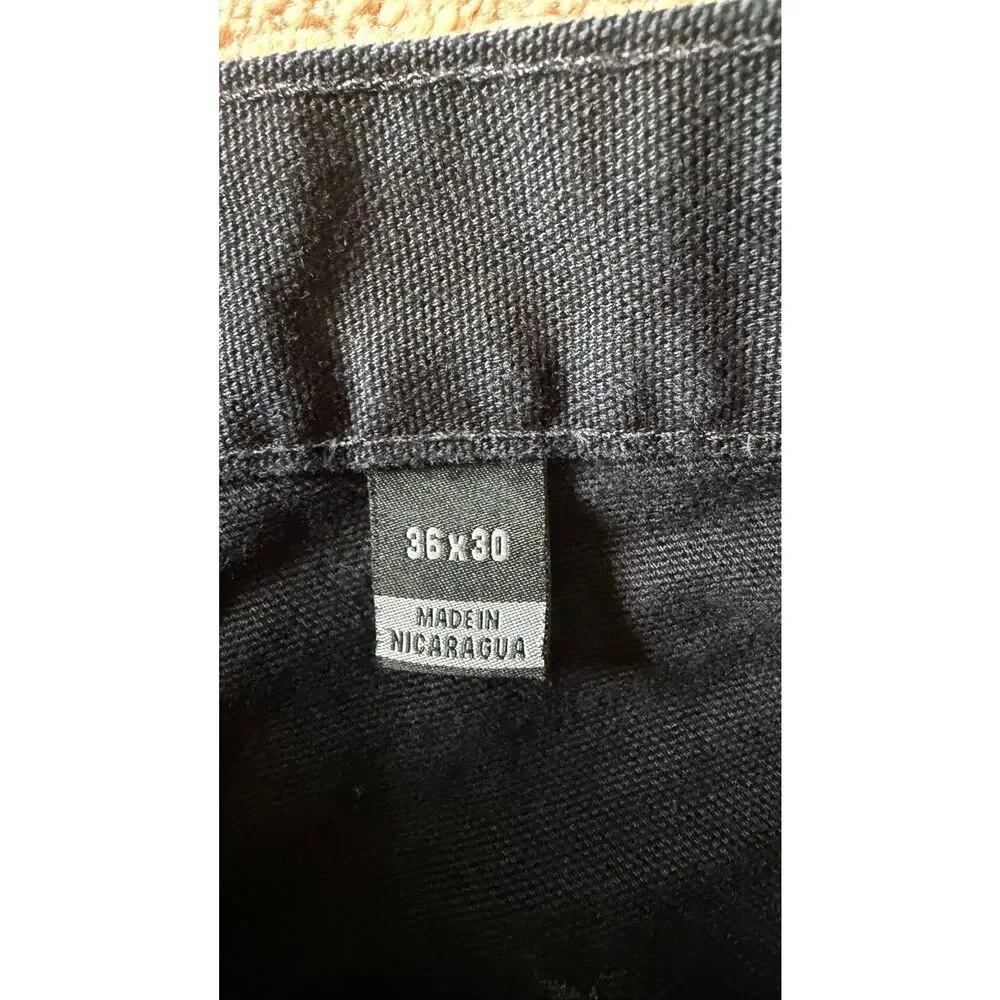 Carhartt Canvas Work Pants Black 36x30 Loose Fit Carpenter